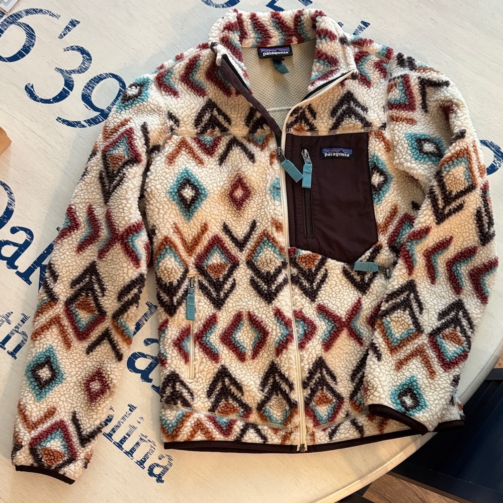 Patagonia Multicolor Fleece Jacket with Diamond Pattern